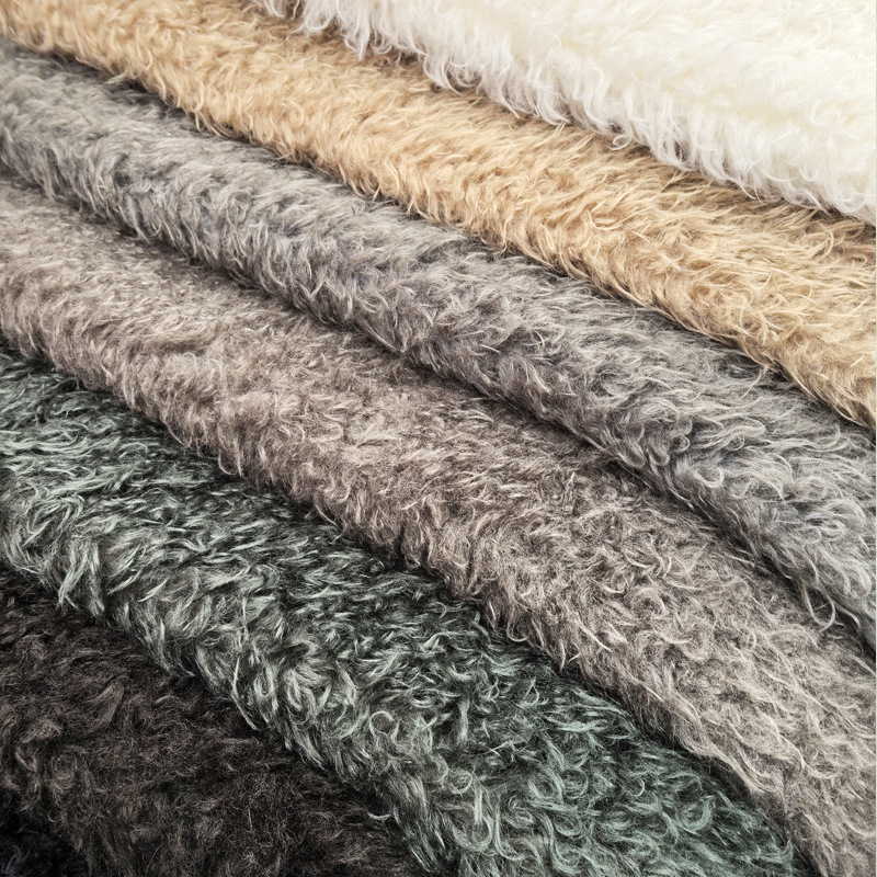 Factory Straight Hair Australian Wool Wave Roll Wool Fabric Autumn and Winter Clothing Plush Curly Fabric Women's Coat Jacket