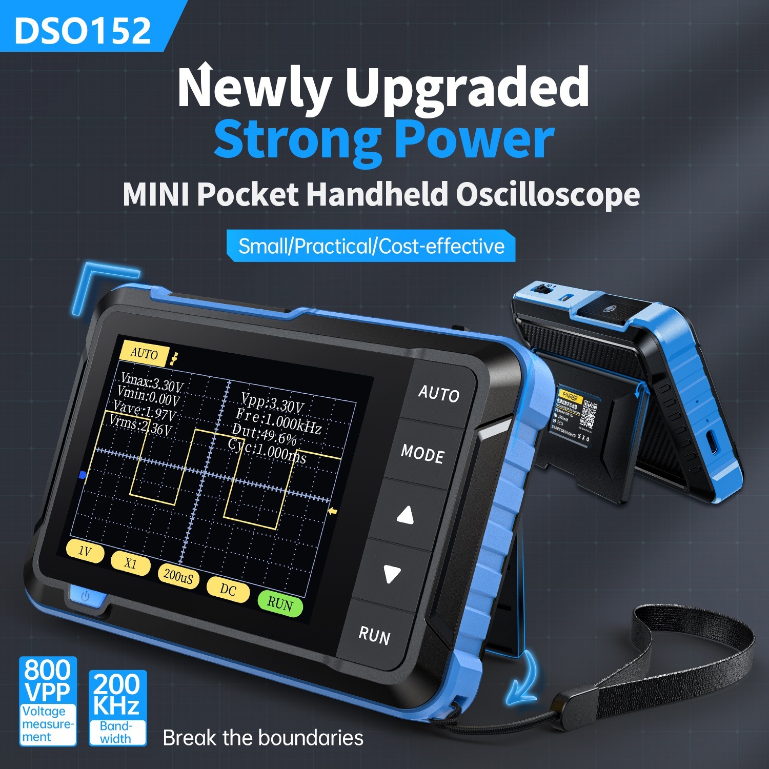 FNIRSI-DSO 152 handheld small oscilloscope portable digital oscilloscope for beginners teaching and maintenance