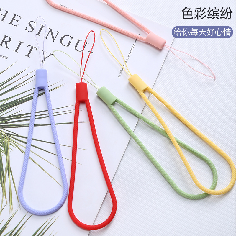 Braided Silicone Phone Lanyard, Short Twist Wrist Strap, Hand Warmer, Hydration Device, Small Fan, Water Bottle Lanyard