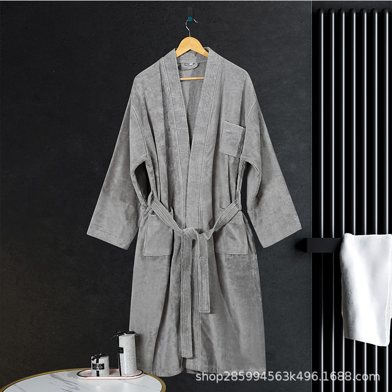 Five-star hotel cut velvet bathrobe source factory wholesale hotel guesthouse high-end homestay beauty salon adult bathrobe
