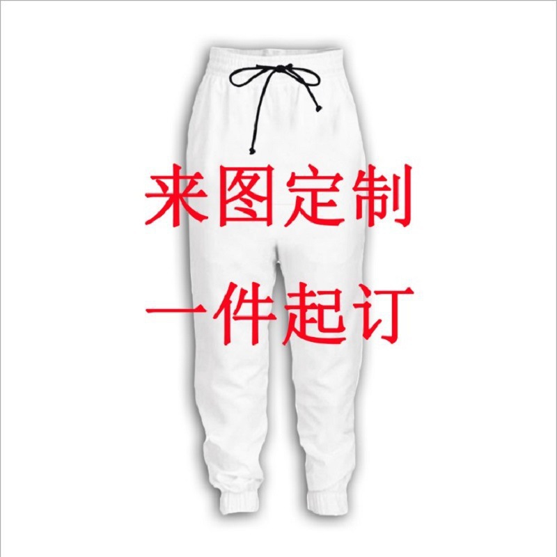 Skinny sweatpants European and American trousers sports casual 3D digital printing trendy elastic pants outdoor sports trousers