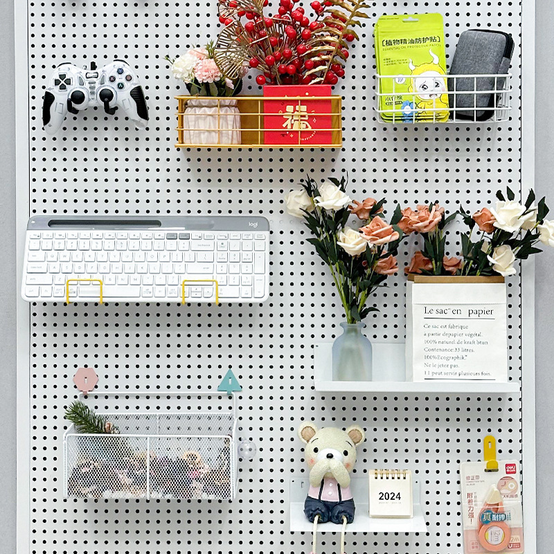 Настенная панель для инструментов, квадратная перфорированная панель, стеллаж для хранения, крючок, настенная подставка для оборудования