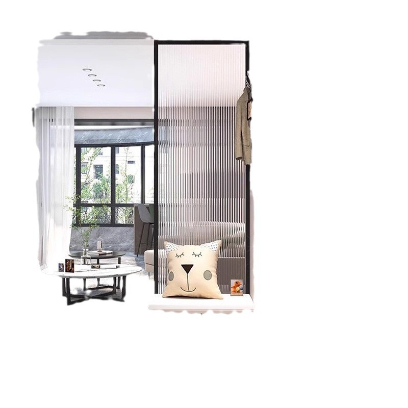 Entrance Cabinet, Entry Door Shoe Cabinet, Integrated Wall-Mounted Living Room Wine Cabinet with Stool, Simple Modern Glass Screen Partition Cabinet