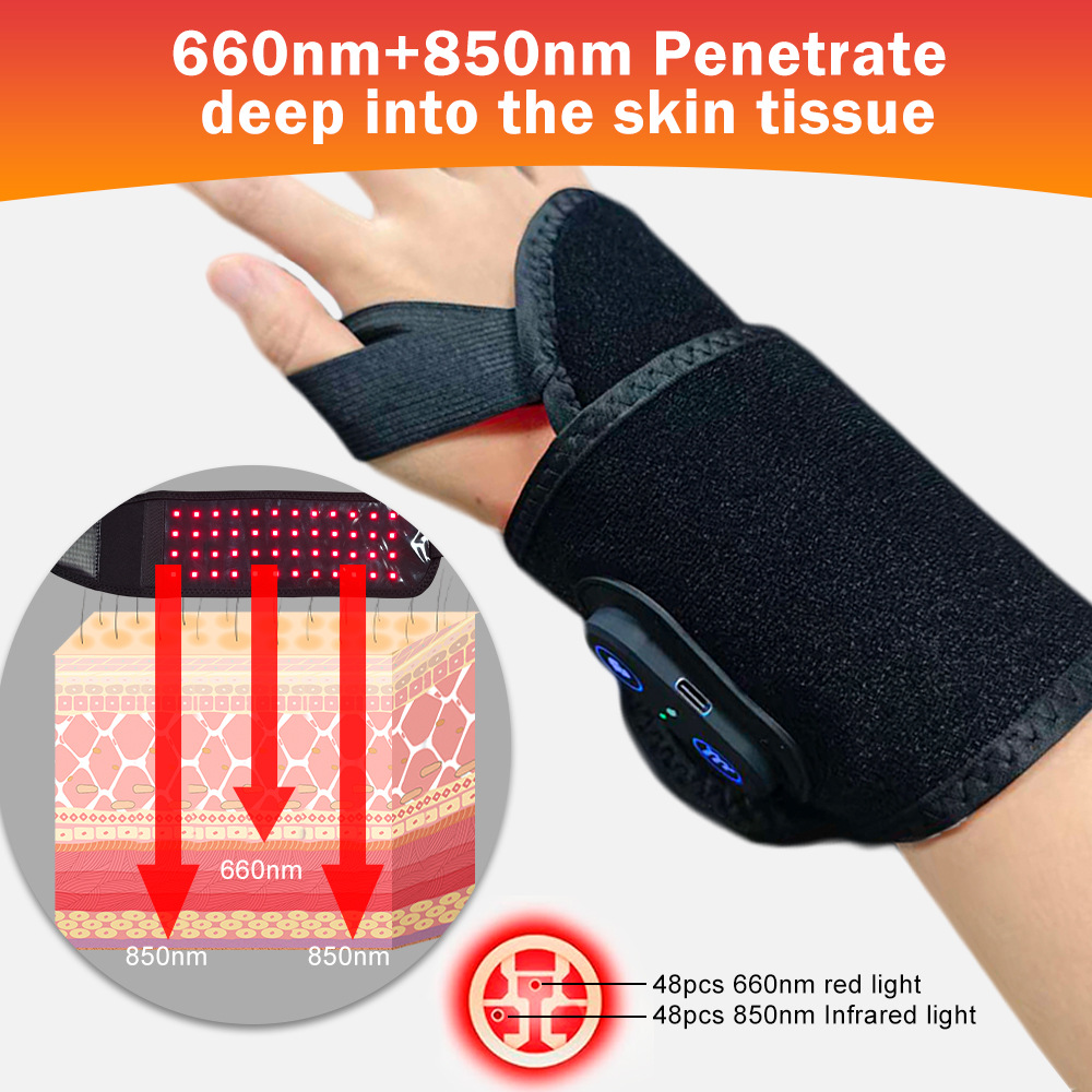 LED Red Light Fever Physiotherapy Wrist Band Moxibustion Hot Compress Warm Wrist Band USB Three-gear Temperature Control Heating Wrist Band
