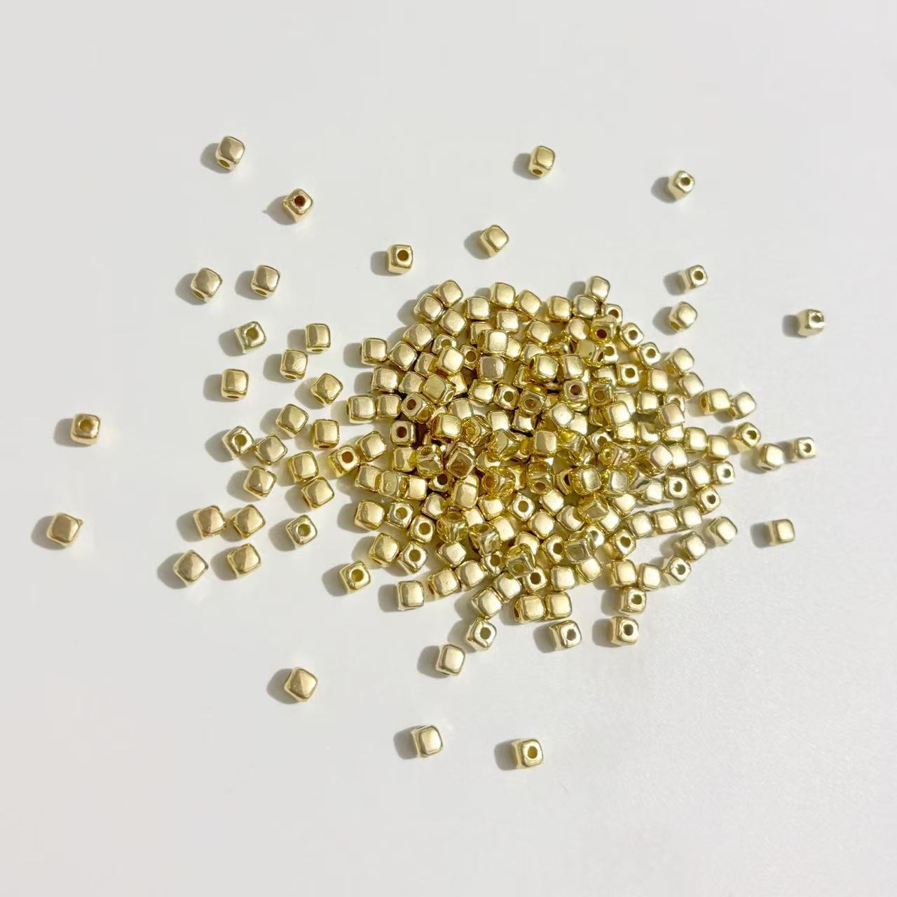 Electroplated CCB Cube Small Square Corner Bead Diy Handmade Beaded Bracelet Necklace Accessories Wholesale