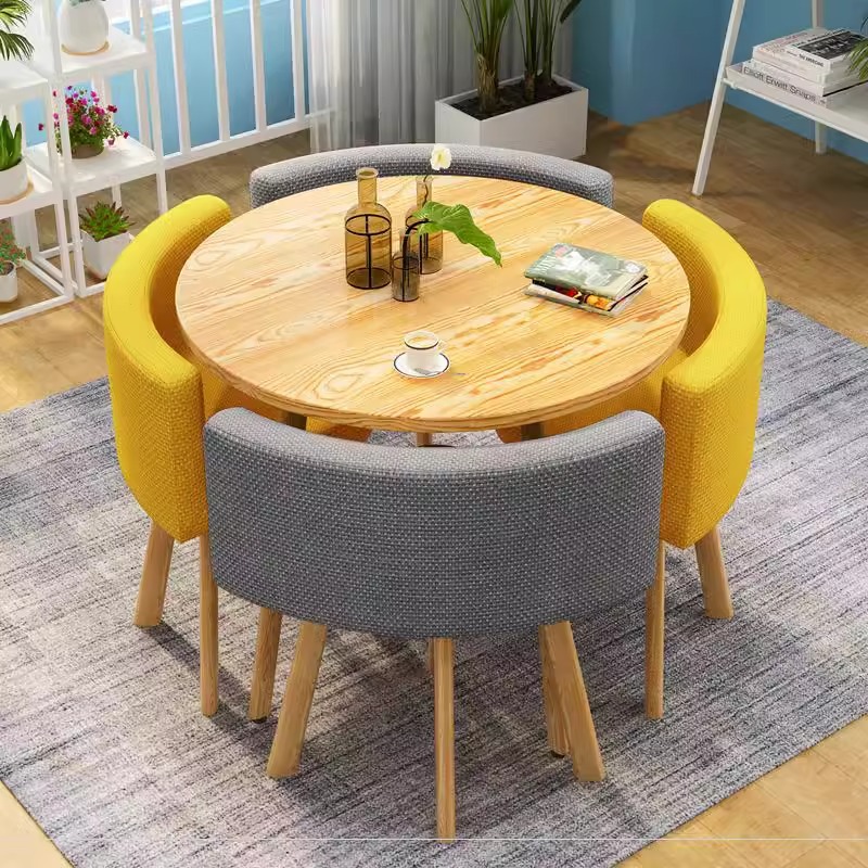 Simple leisure negotiation table and chair combination store rental apartment table home dining table storage small round table