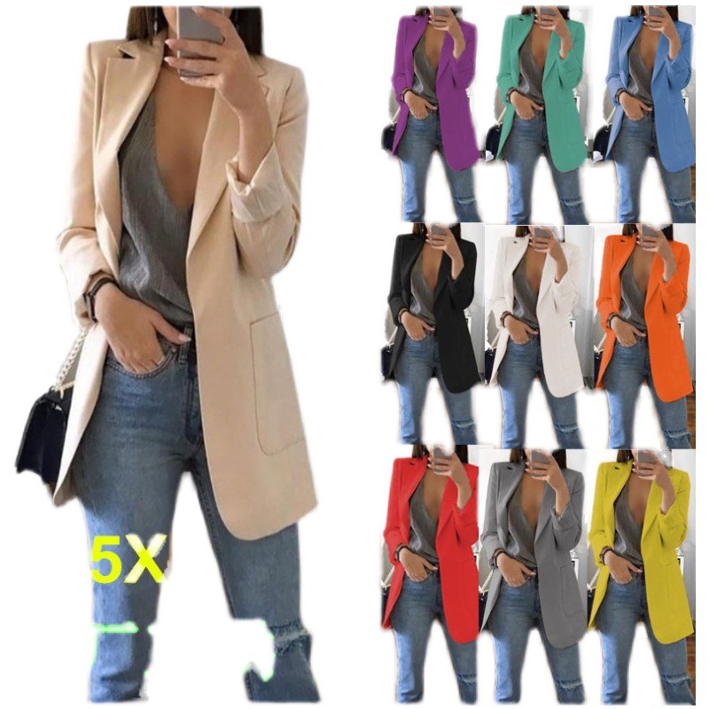 2023 European and American Fashion Lapel Slim Cardigan Temperament Suit Jacket Women's Foreign Trade Clothing