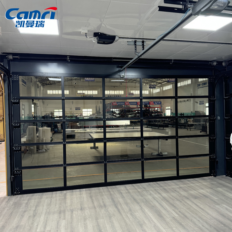 Villa anti-theft transparent glass garage door rolling door remote control automatic aluminum alloy 4S perspective door flap garage door