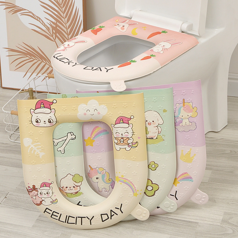 Индивидуальная водонепроницаемая накладка на унитаз из EVA, washable, универсальная, милая