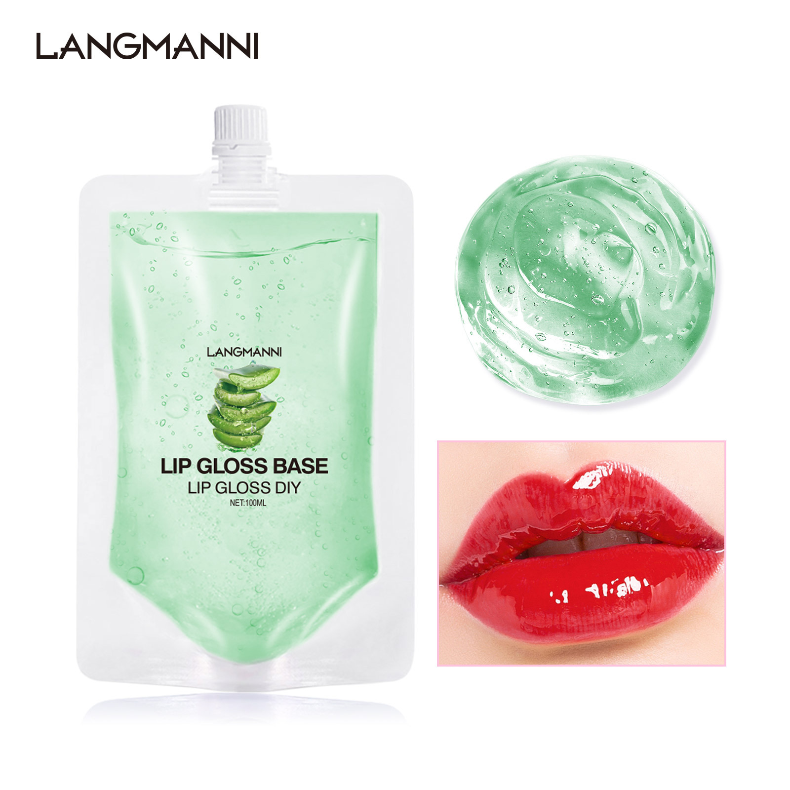 Cross-Border Specializes in Langmannni New DIY Transparent Lip Gloss Lip Glaze Base Moisturizing and Moisturizing