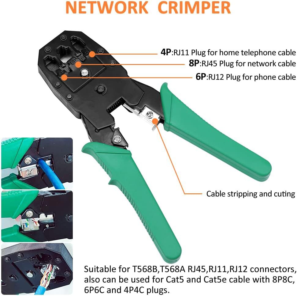 Cgboom 16 in 1 Netzwerk Werkzeug Set, Netzwerk Reparaturwerk