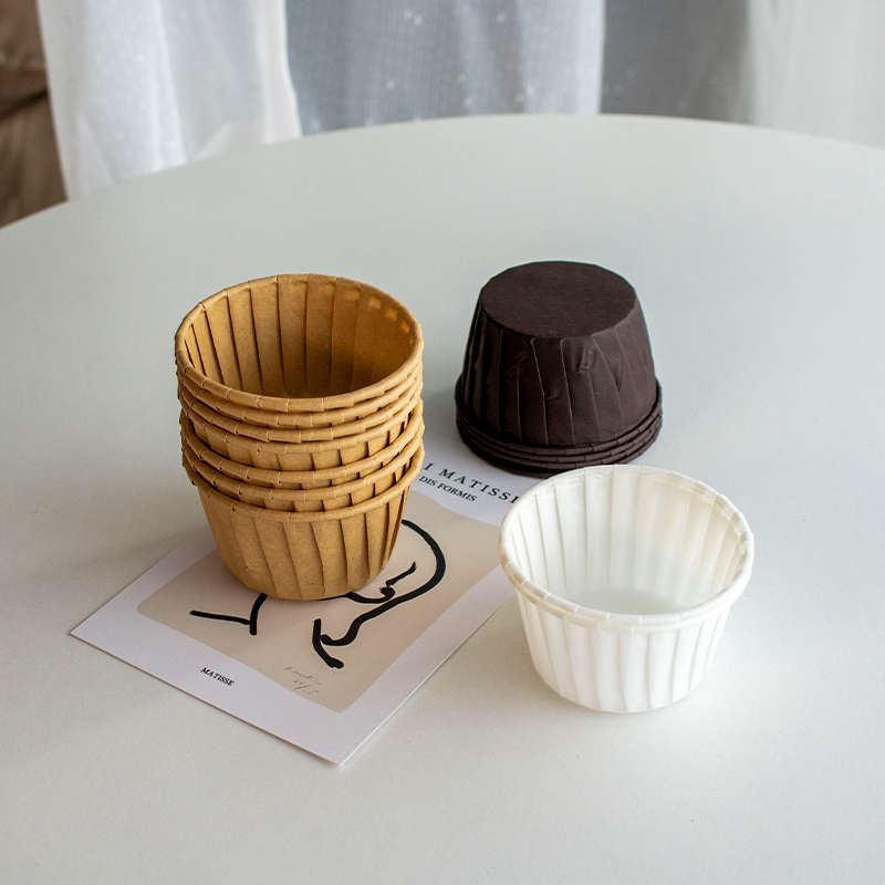 Grease-Proof Paper Dessert Cup Rolled Edge High Temperature Resistant Cup Household Baking Disposable Muffin Cup Cake Paper Tray Mold