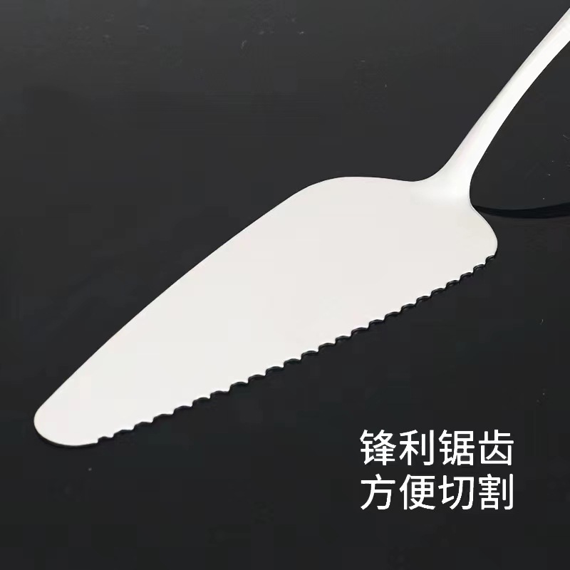 Stainless Steel Cake Shovel Birthday Dessert Knife Toothed Cheese Shovel Household Kitchen Triangle Pizza Shovel Knife Baking Tools