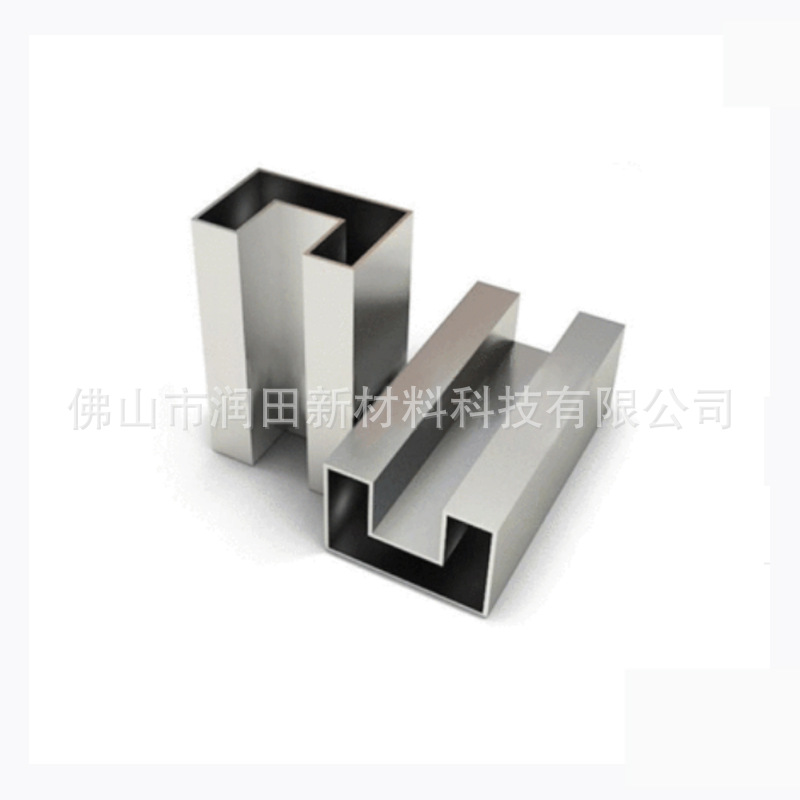 304 Stainless Steel Special-Shaped Tube 201 Stainless Steel Single-Slot Square Tube Foshan Groove Tube Processing Custom Laser Cutting