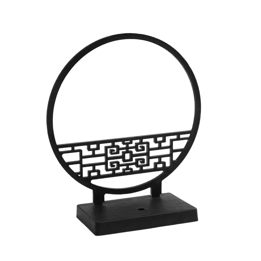 New Chinese-Style Black Screen with Simulated Plum Blossoms, Home Decor Mini Plastic Vase, Courtyard Entrance Potted Plant Decoration