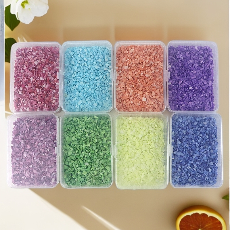 Painted Starry Glass Sand with Hot Melt Irregular Raw Stone Aromatherapy Materials, Wholesale for Handmade Creative Decoration