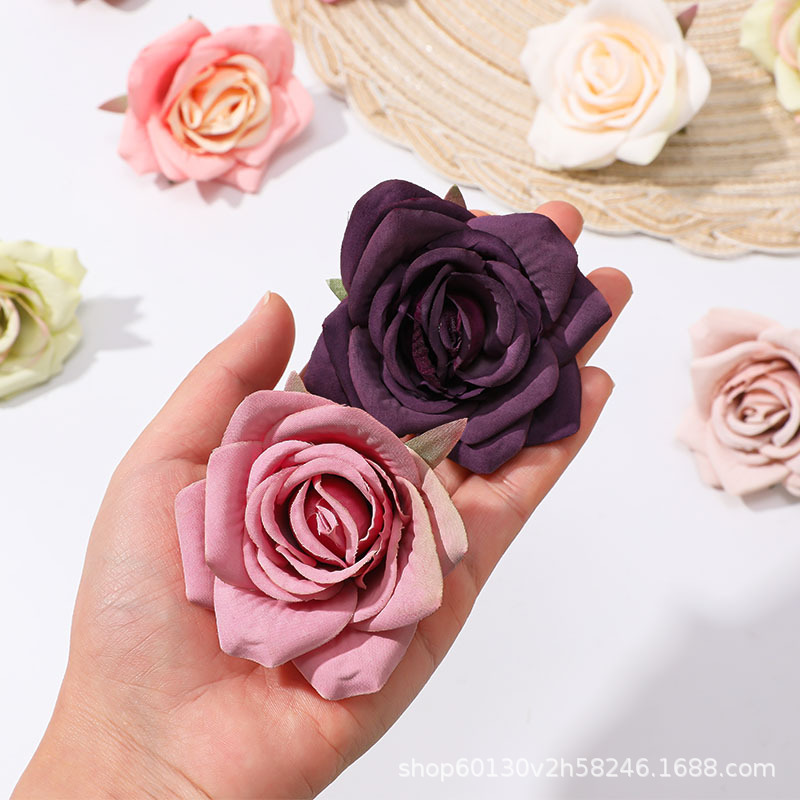 artificial flower rose flower head flower headdress accessories diy handmade material corsage clothing diamond rose accessories