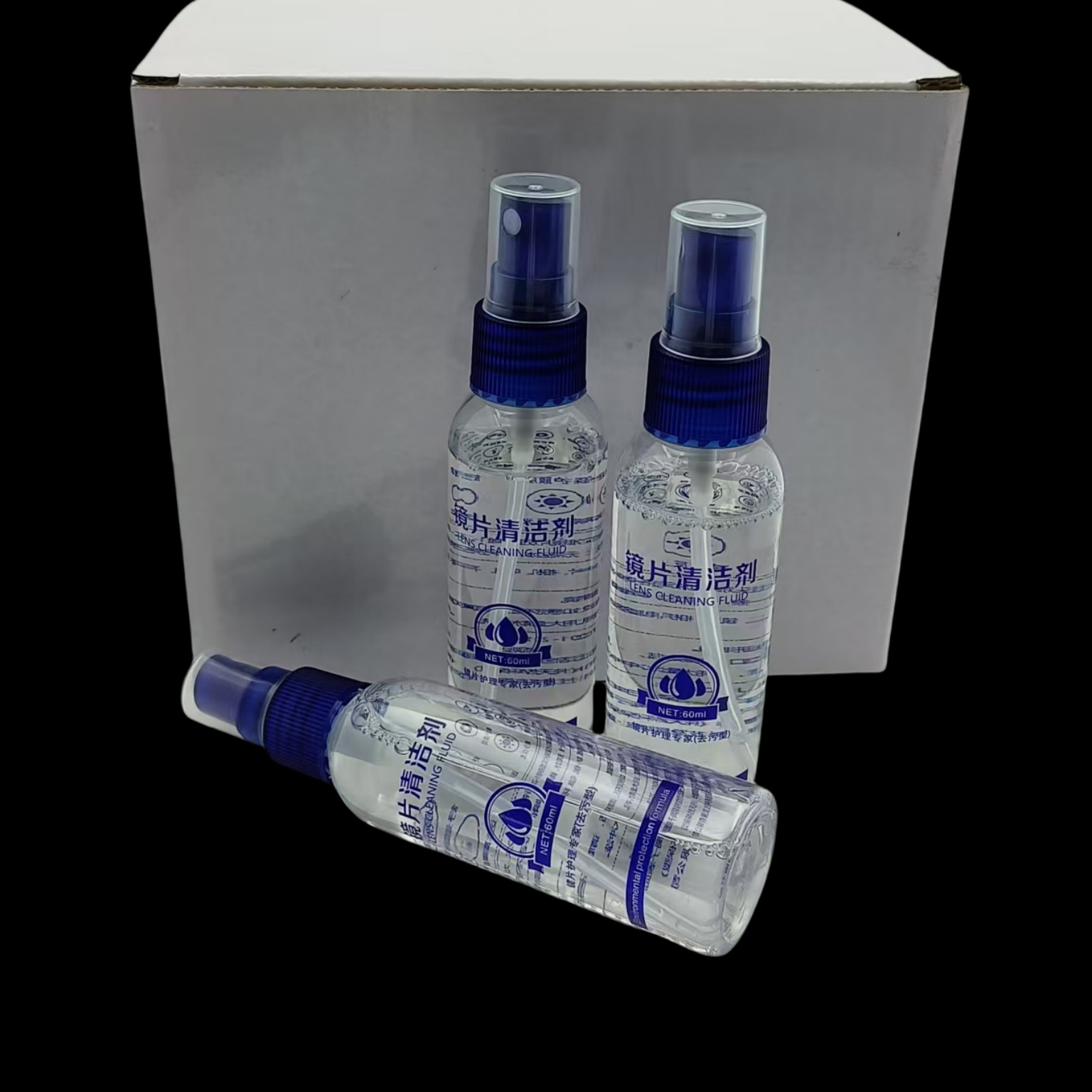 Factory wholesale glasses cleaning solution lens mobile phone LCD screen cleaner 60ml pet spray cleaning agent