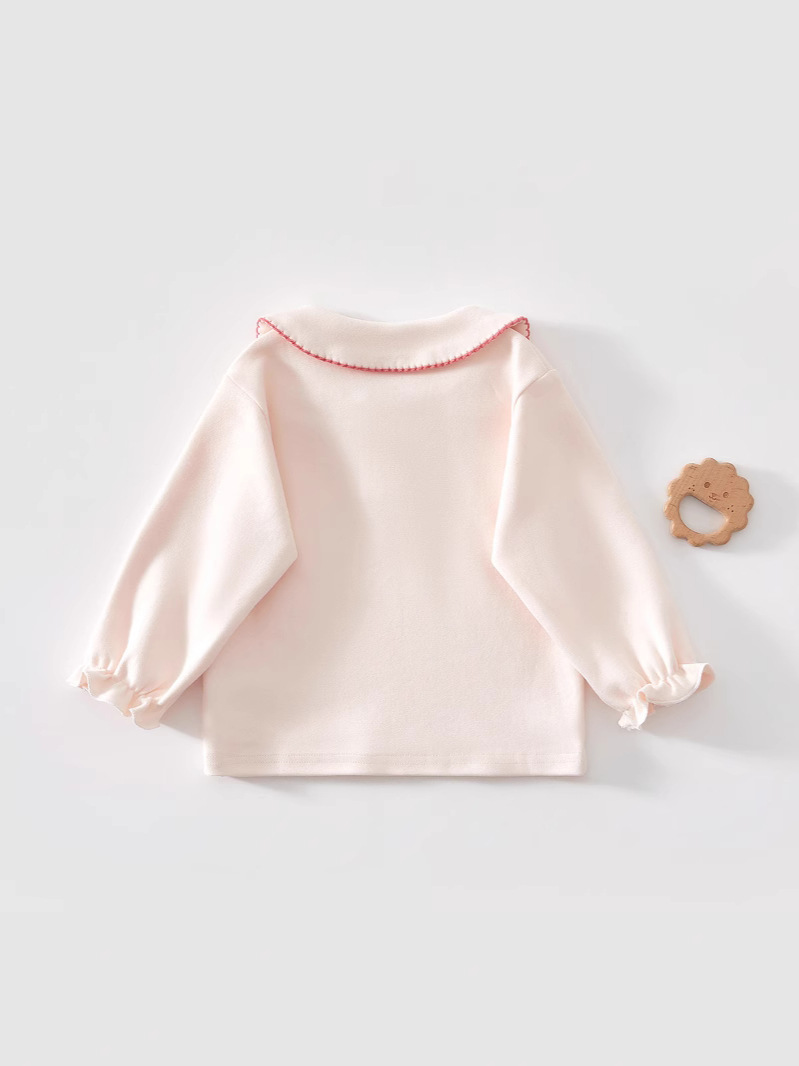 Girls' T-shirt autumn clothing baby girl base coat 2024 new baby long sleeve clothes spring and autumn western style shirt top