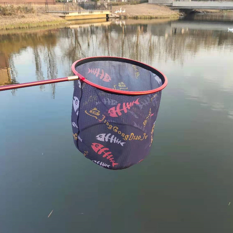 Aluminum Alloy fishing net head wild fishing black pit deepening fishing net telescopic positioning anti-hanging bottom fishing net bag fishing gear accessories