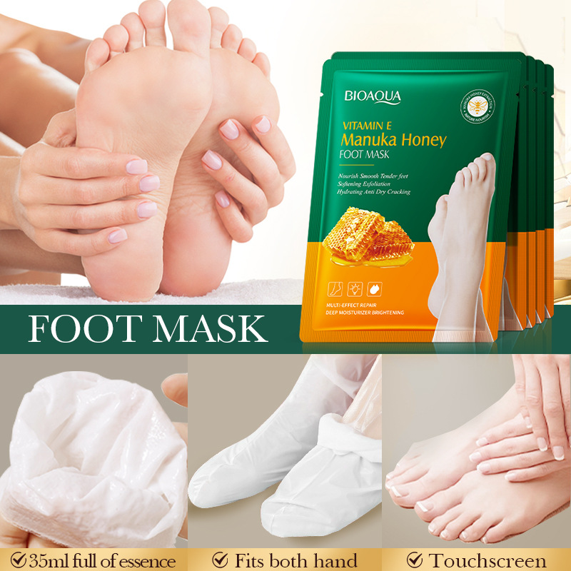 Full English BIOAOUA Vitamin E Manuka Honey Nourishing Foot Membrane Autumn and Winter Foot Membrane Cross-border Trade Wholesale