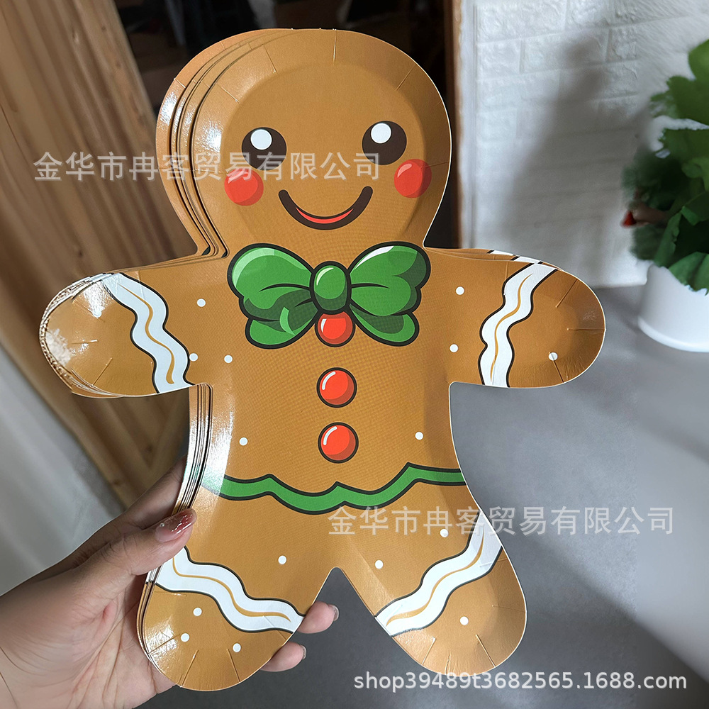 Gingerbread Man paper plate 8 Christmas gingerbread man Party disposable dinner plate Christmas party decoration supplies