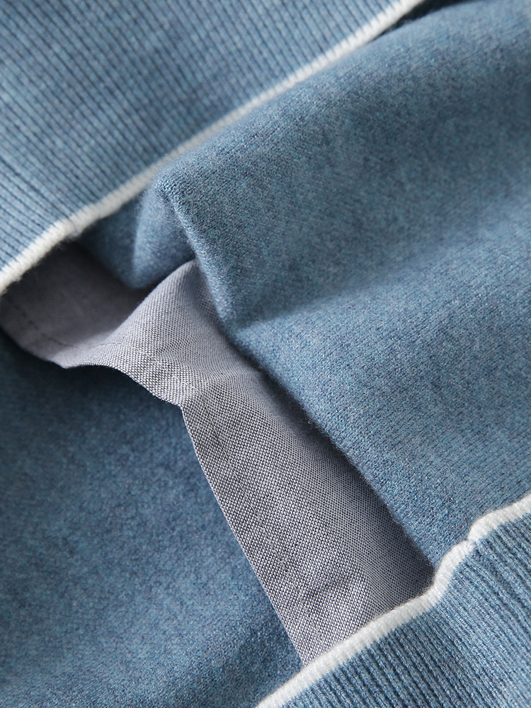 Withdraw cabinet cut label fake two-piece sweater men's autumn and winter warm fashion double collar youth base sweater men's L8M254