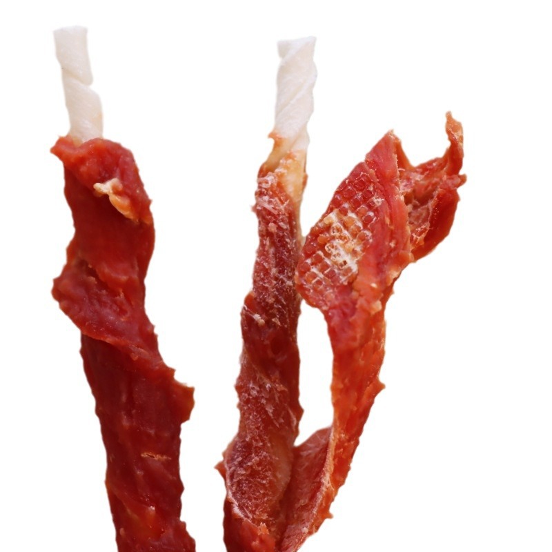 Wholesale Pet Snacks for Dogs: Chicken and Duck Meat Wrapped in Bleached Cowhide Rolls, Chew Sticks, Durable and Bite-Resistant Dog Treats