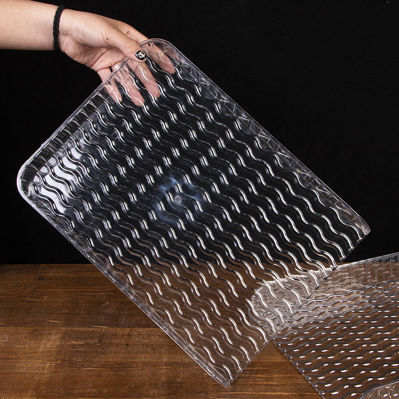 Rectangular Dumpling Box Household Kitchen Cover Plate Refrigerator Thickened Border Transparent Dumpling Storage Tray