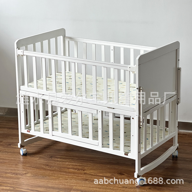 Новая белая кроватка из сосны, регулируемая, с москитной сеткой