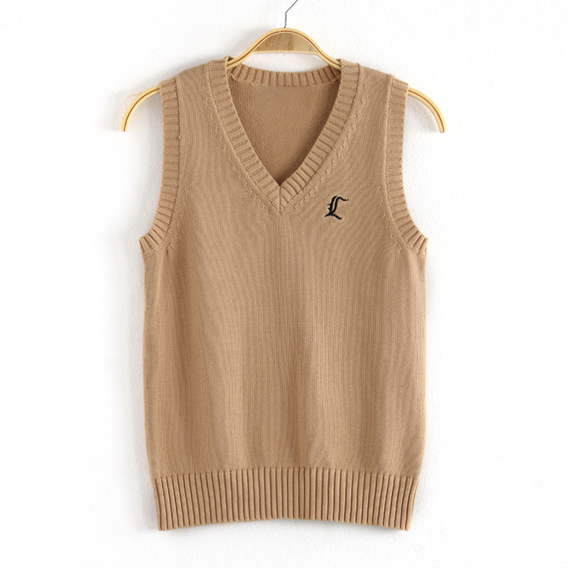 Kawashima Mercury/Jk Vest Original Authentic Japanese Style College Knitted Sweater Vest Cardigan for Women