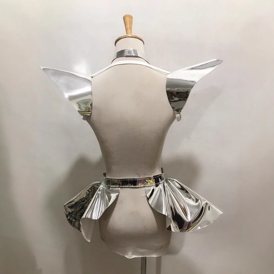 European and American Cross-border Laser Colorful Leather Shoulder Wing Bound Belt Stage Performance Waist Chain Trendy Belt