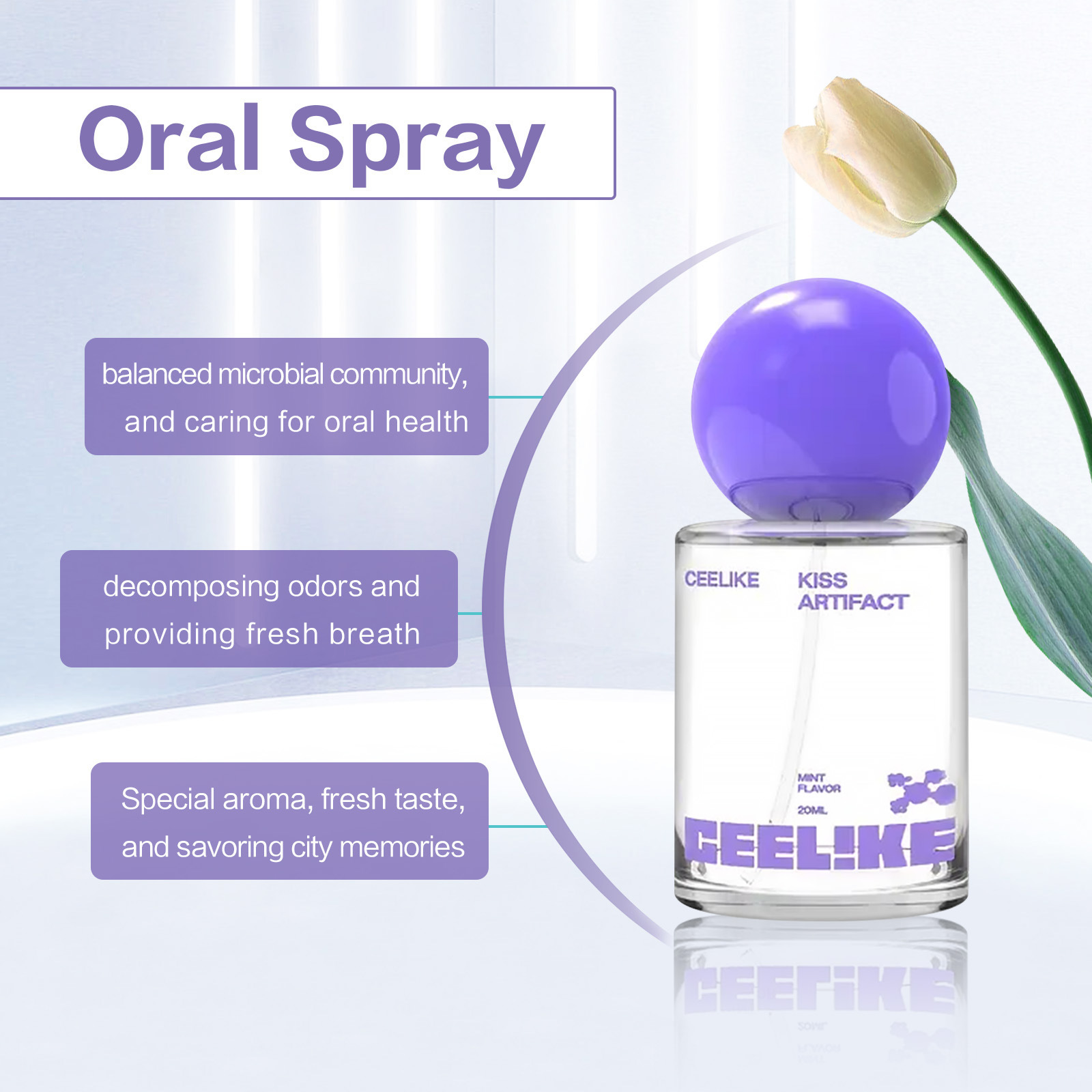 Cross-Border Probiotic Oral Spray Fresh Breath Care Portable Oral Odor Removal Spray 20ml