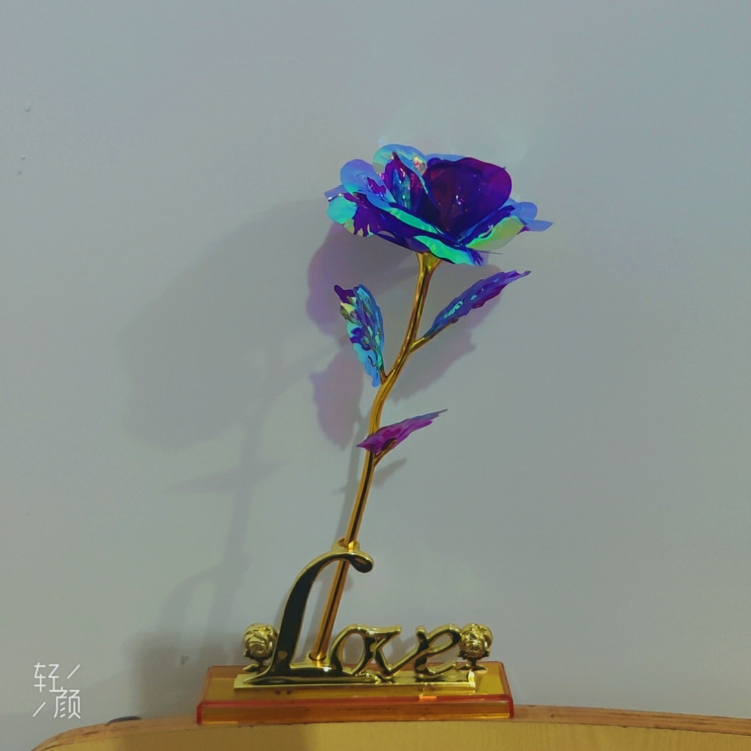 Cross-border color gold foil rose artificial flower single flower mother's day teacher's day gift small Christmas