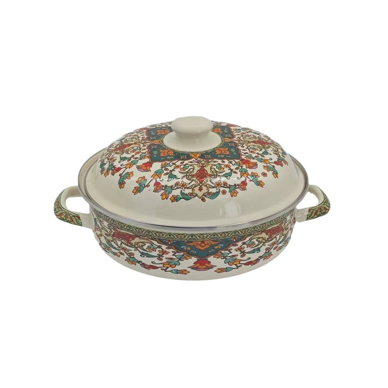 Polish Household Large Noodle Bowl Double Ear Soup Bowl Tableware Bohemian Soup Basin