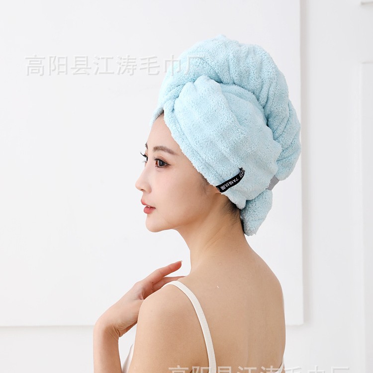 Dry hair cap easy to wear large thickened 7A antibacterial absorbent quick-drying adult female dry hair towel soft hair care
