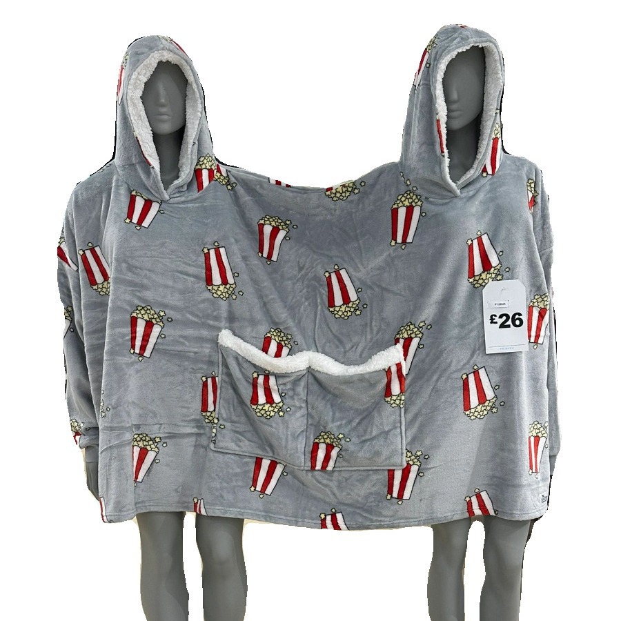 [In stock] popcorn double clothes couple sweater autumn and winter pajamas creative loose Beibei velvet home wear