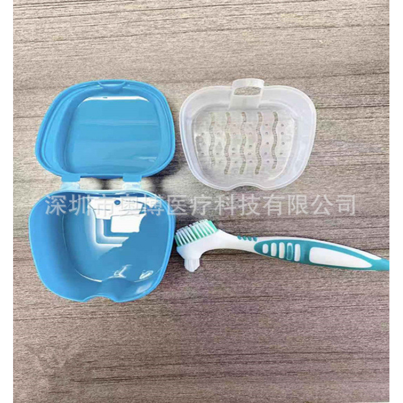 in stock Denture Box Denture Box Soft Hair Fake Toothbrush suit Denture Storage Box Denture Brush