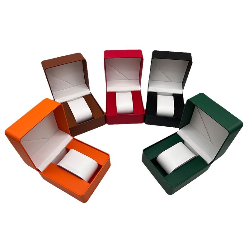 In stock round corner PU leather watch box flip watch box watch jewelry packaging box Watch storage gift box wholesale