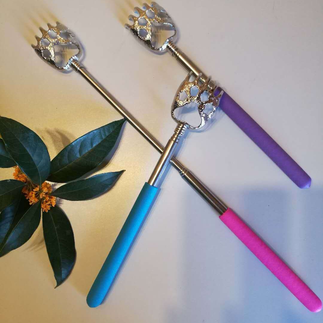 Bear Claw Self-Scratcher Massager Stainless Steel Telescopic Itch Scratcher 6 Random Colors with Mechanical Timer