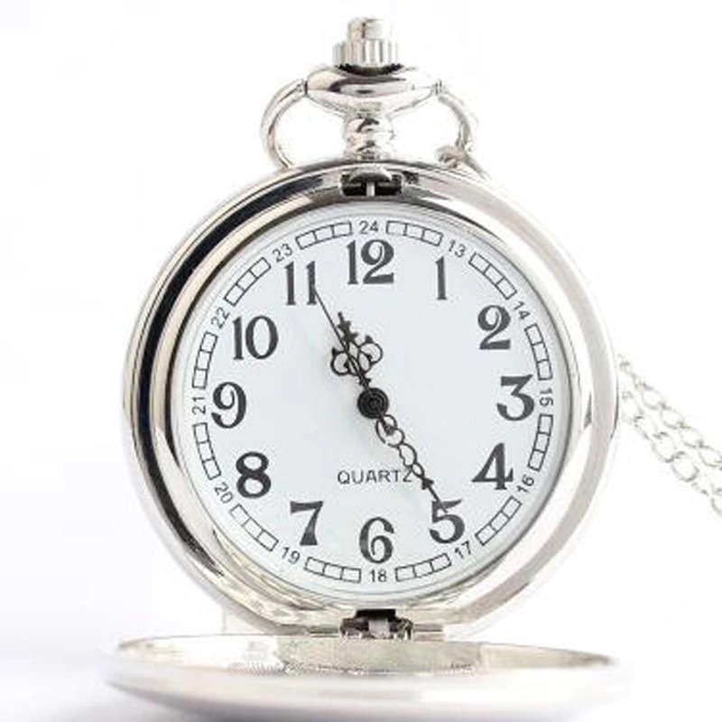 Hollow Petal Necklace Pocket Watch Black Butler Flip Watch Couple Fashion Pendant Quartz Watch Gift Wholesale Foreign Trade
