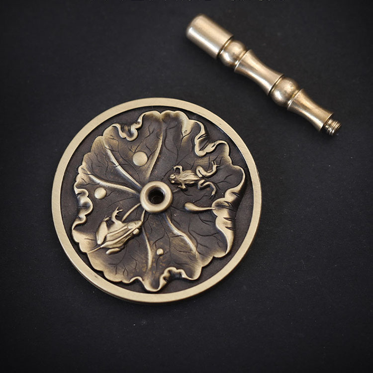 Carved copper ash lotus flower Chinese incense way tools a complete set of finishing incense ash supplies a complete set of ash seal tools