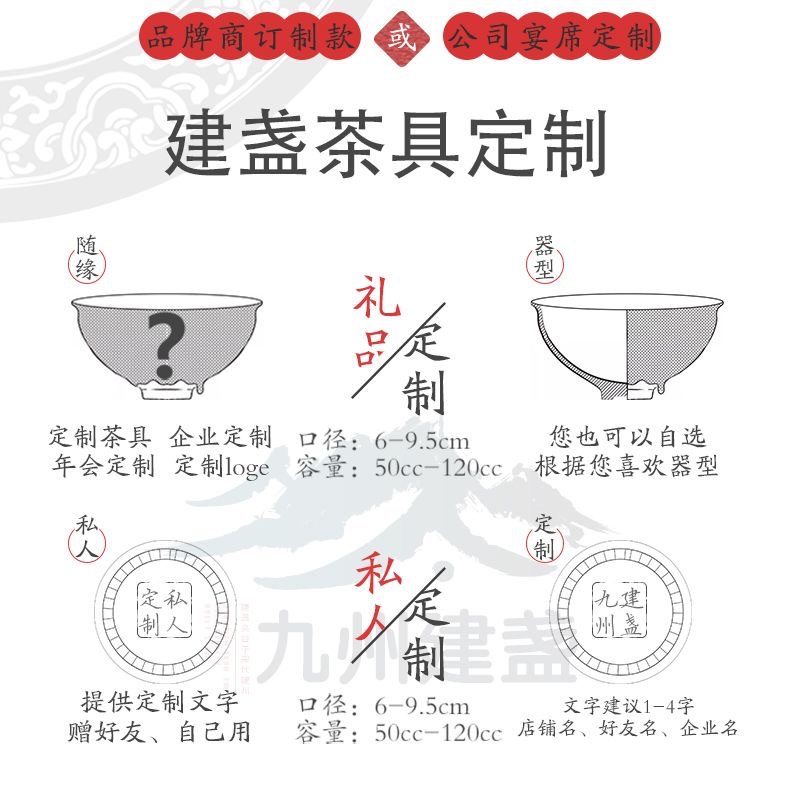 Jianyang Jianzhan Pure Handmade Master Cup Tea Set Tea Cup Custom Engraved Logo Gift Box Business Annual Meeting Gift Package