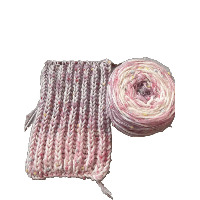 Rainbow Candy Scarf Handmade DIY Wool for Boyfriend Knitting Crochet Material Around Neck for Girlfriend