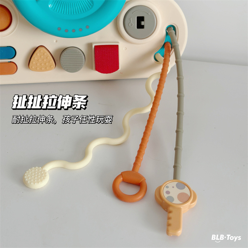 Infant Steering Wheel Busy Board Montessori Early Education Multifunctional Simulation Busy Board Children's Learning to Drive