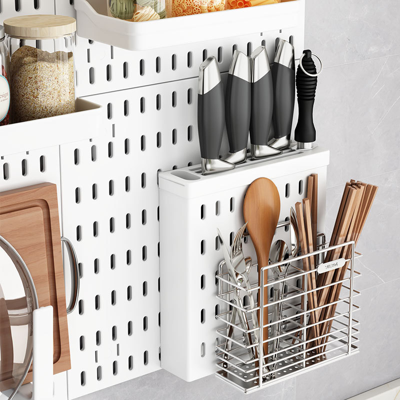 Hole-Free Hole Board Storage Rack Kitchen Hole Board Accessories Storage and Organization Display Rack Multi-Functional Hole Board