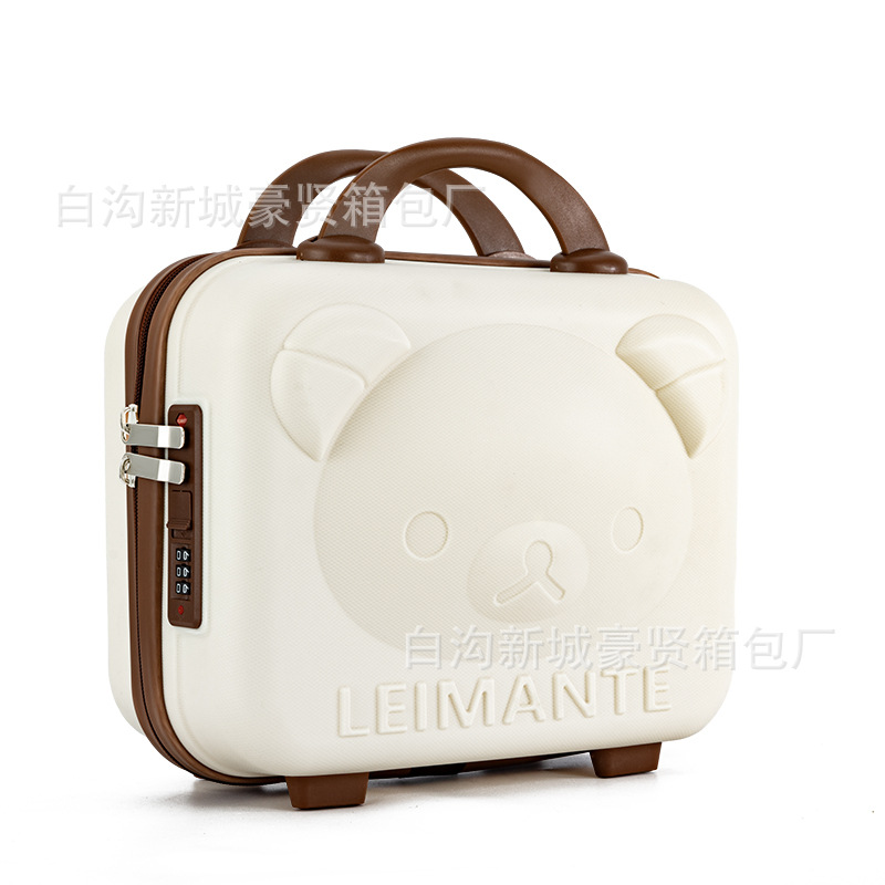 Bear cosmetic case PP luggage wedding gift storage 14-inch cartoon mini suitcase gift suitcase