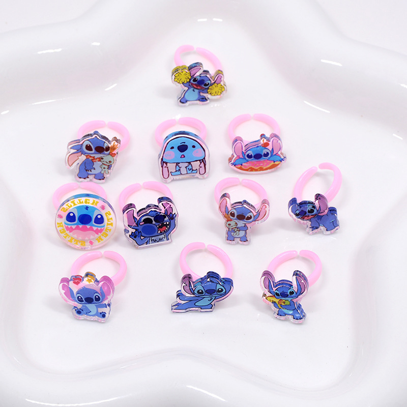 Children's Ring Star Baby Anime Stitch Baby Alien Dog Ultraman Ring Cross Border Bulk Toy Gift