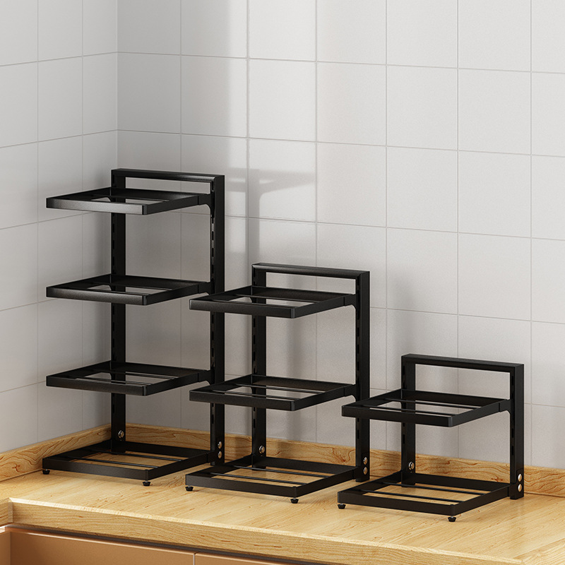 Household corner storage rack kitchen table multi-layer storage rack pot rack multi-functional adjustable thickened pot rack