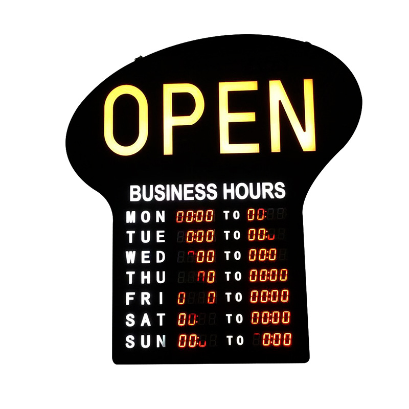 Time sign to work business hours sign led kanban display digital light box